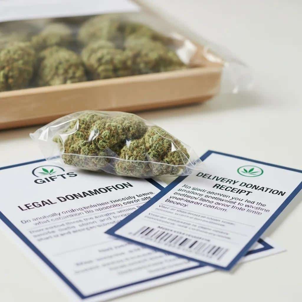 Close-up of a cannabis gift package with a legal accompaniment, highlighting compliance with D.C. laws.